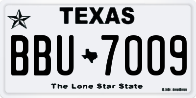 TX license plate BBU7009