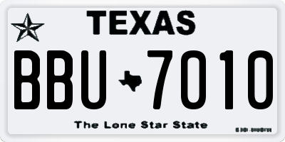 TX license plate BBU7010