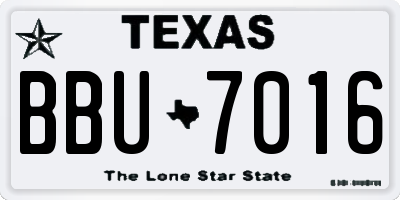 TX license plate BBU7016