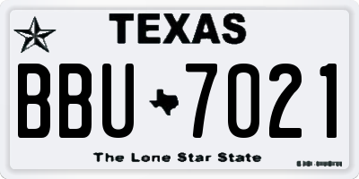 TX license plate BBU7021