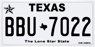 TX license plate BBU7022