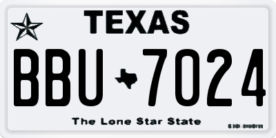 TX license plate BBU7024