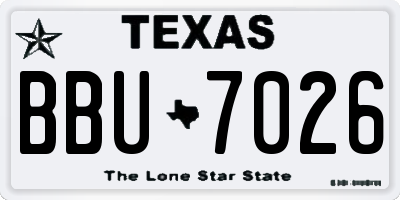 TX license plate BBU7026