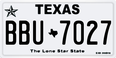 TX license plate BBU7027