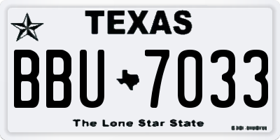 TX license plate BBU7033