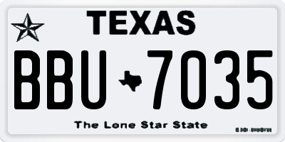 TX license plate BBU7035