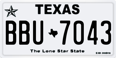 TX license plate BBU7043