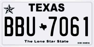 TX license plate BBU7061