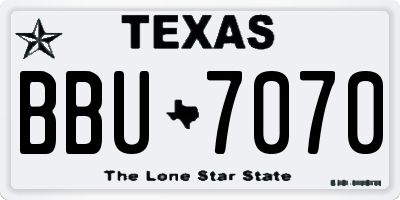 TX license plate BBU7070
