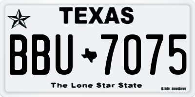 TX license plate BBU7075
