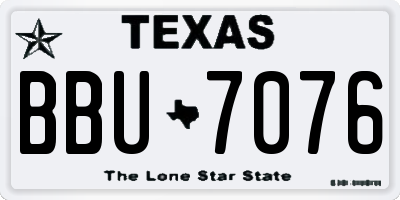 TX license plate BBU7076