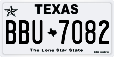 TX license plate BBU7082