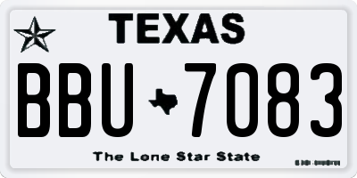 TX license plate BBU7083