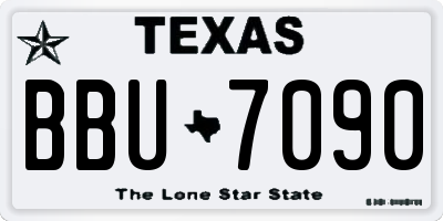 TX license plate BBU7090