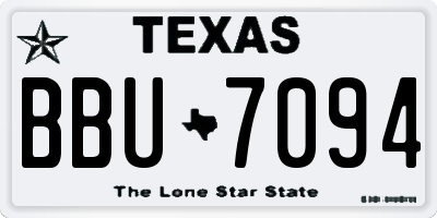 TX license plate BBU7094