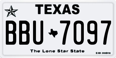 TX license plate BBU7097