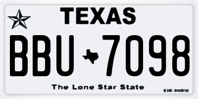 TX license plate BBU7098
