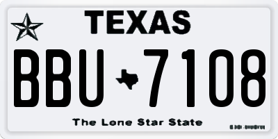 TX license plate BBU7108