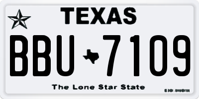 TX license plate BBU7109