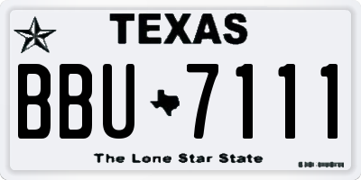 TX license plate BBU7111