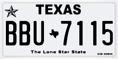 TX license plate BBU7115