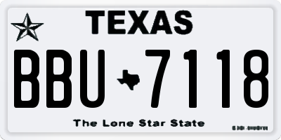 TX license plate BBU7118