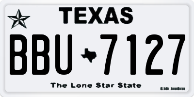 TX license plate BBU7127