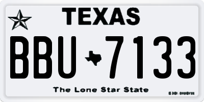 TX license plate BBU7133