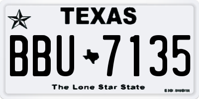 TX license plate BBU7135