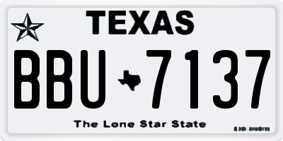 TX license plate BBU7137