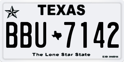 TX license plate BBU7142