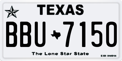 TX license plate BBU7150