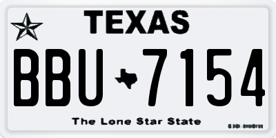 TX license plate BBU7154