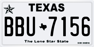 TX license plate BBU7156