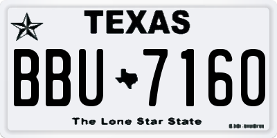 TX license plate BBU7160