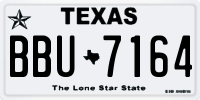 TX license plate BBU7164