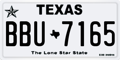 TX license plate BBU7165