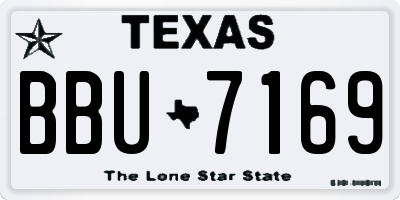 TX license plate BBU7169