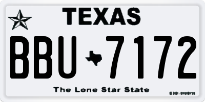 TX license plate BBU7172