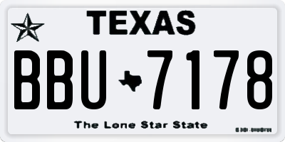 TX license plate BBU7178