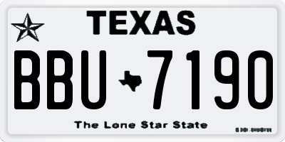 TX license plate BBU7190