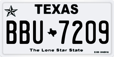TX license plate BBU7209