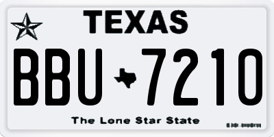 TX license plate BBU7210