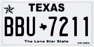 TX license plate BBU7211