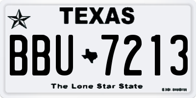 TX license plate BBU7213
