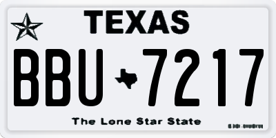 TX license plate BBU7217