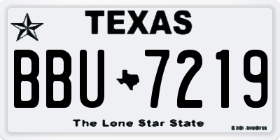 TX license plate BBU7219