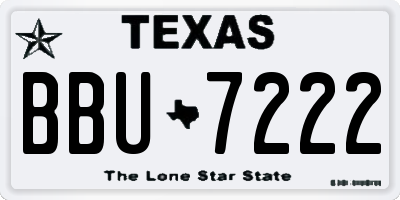 TX license plate BBU7222