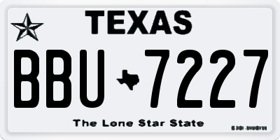 TX license plate BBU7227