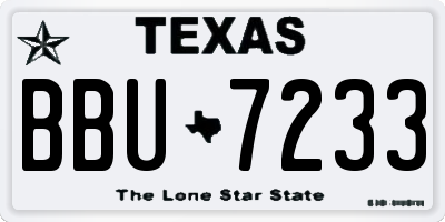 TX license plate BBU7233